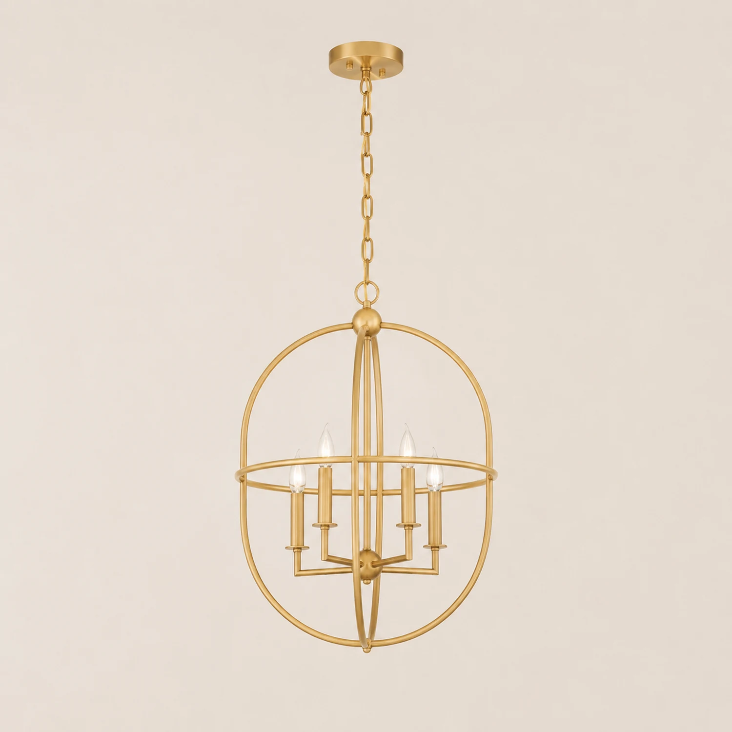 Desmond Antique Gold Oval Lantern Chandelier - Lumpaz