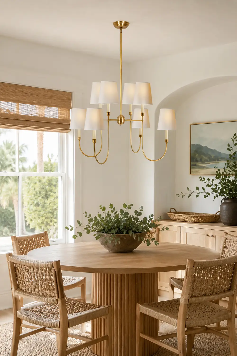 Vendome Gold Fabric Shade Chandelier - Lumpaz