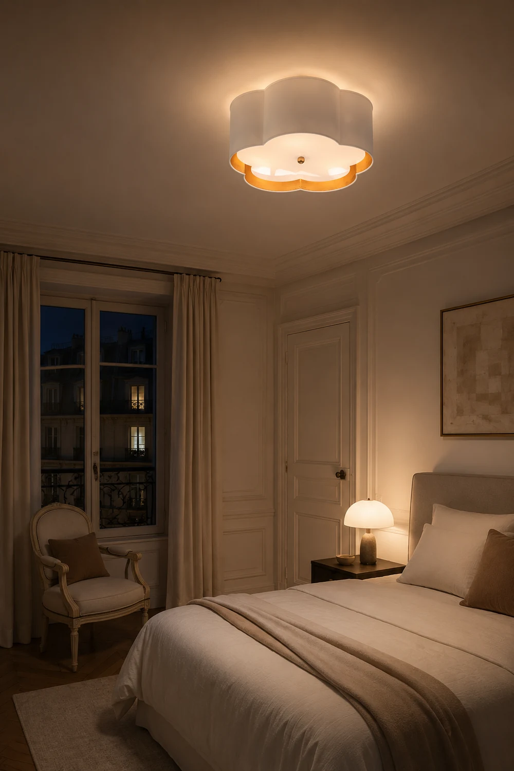 Scalloped Gold Trim Ceiling Light - Lumpaz