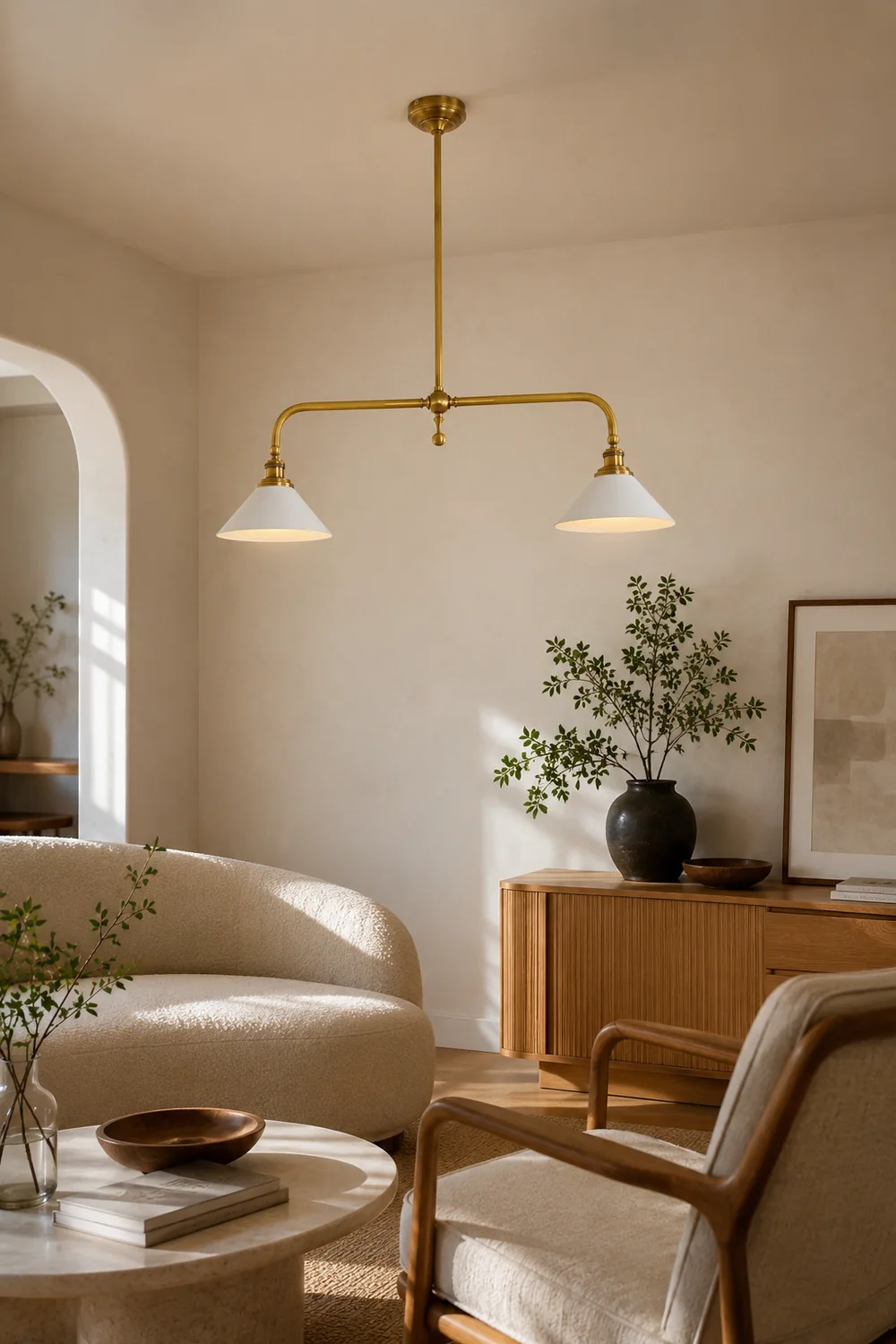 Vintage brass double chandelier - Lumpaz