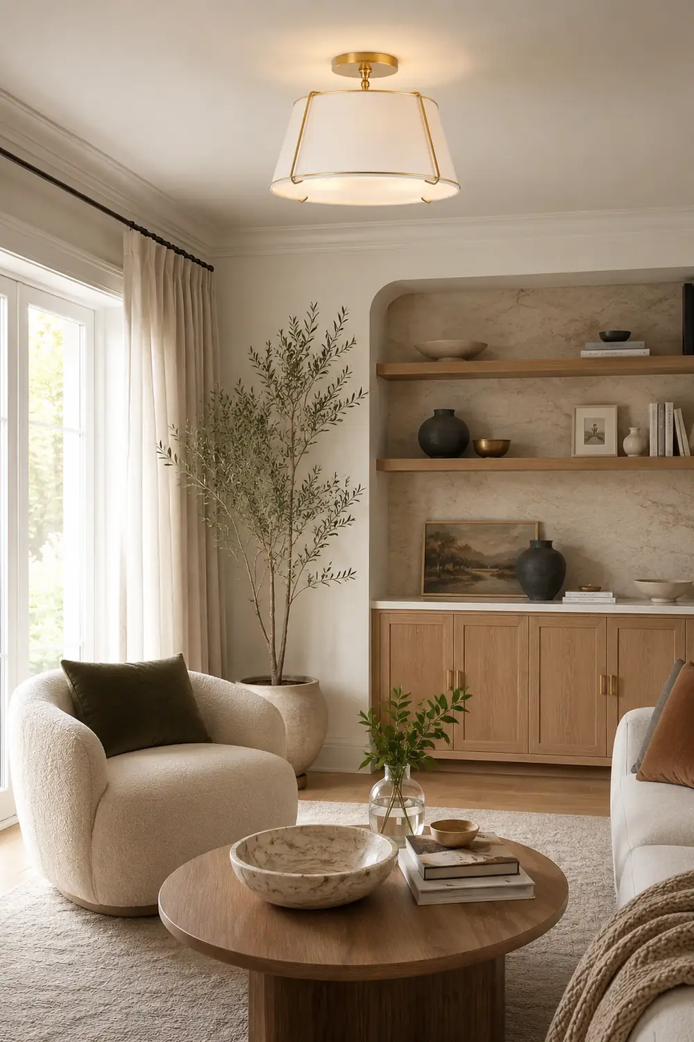 Gold Conical Semi-Flush Lise Ceiling Light - Lumpaz