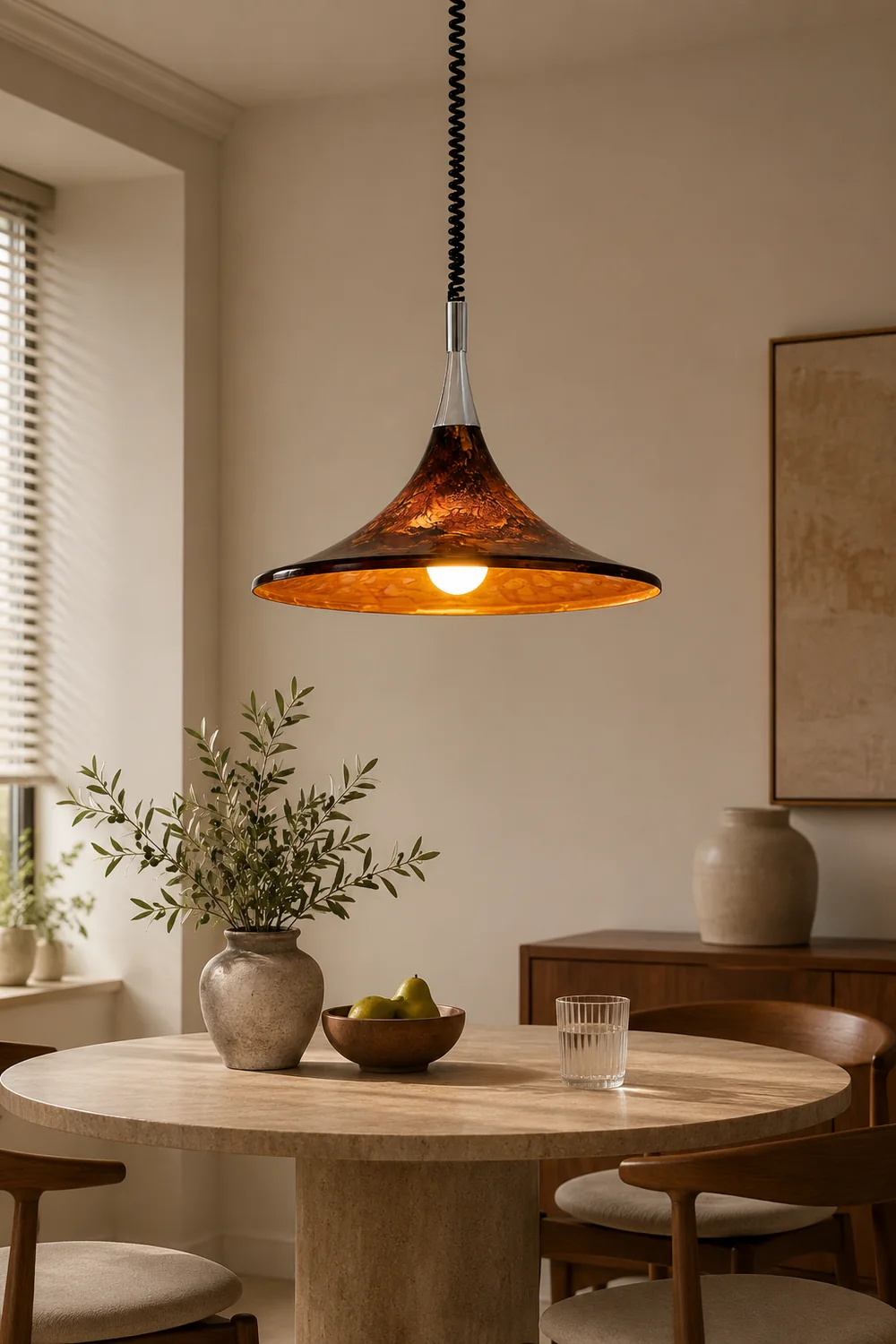 Vintage painted adjustable Pendant Light - Lumpaz