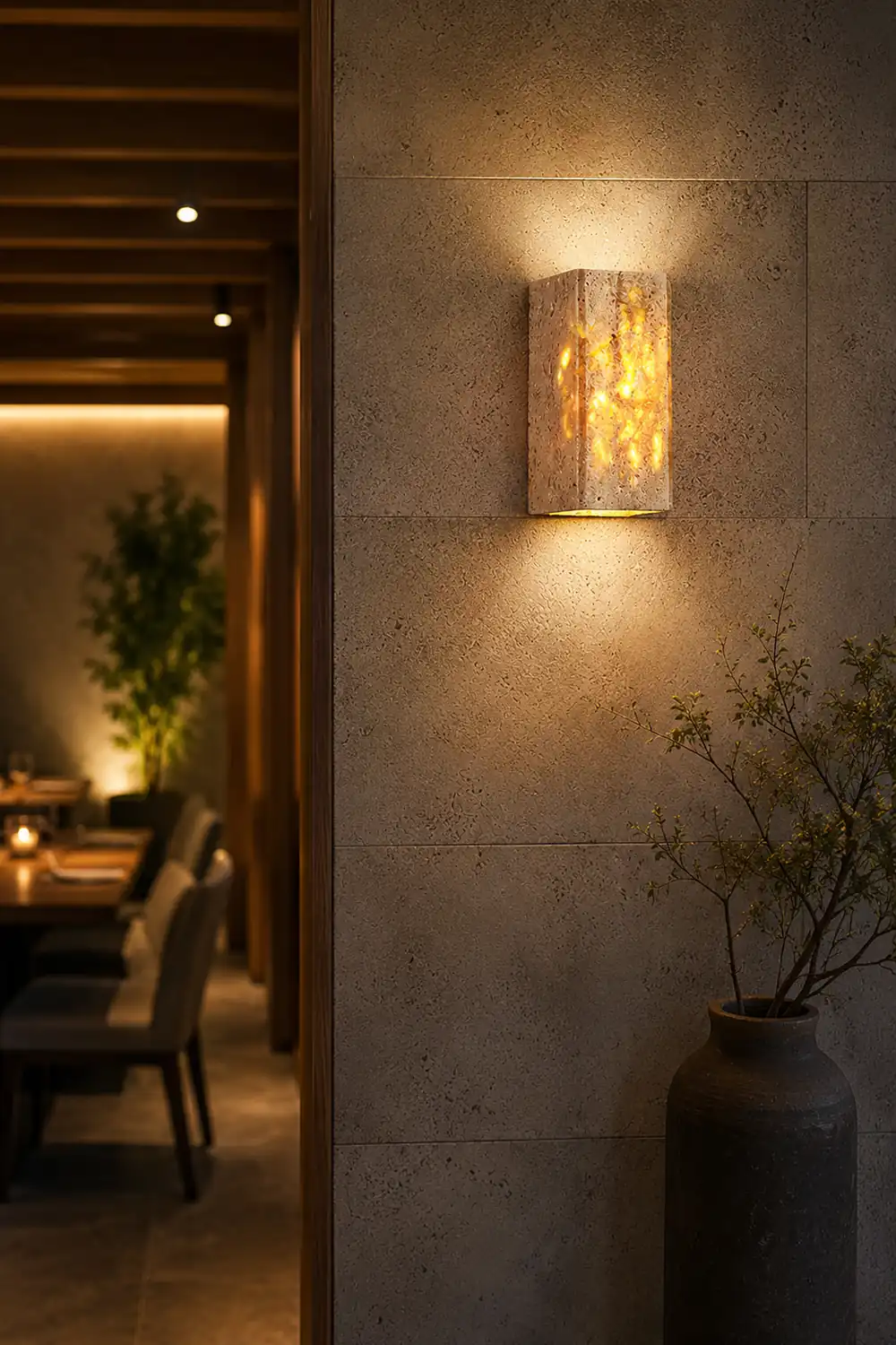 Rectangular Stone LED Wall Lamp - Lumpaz