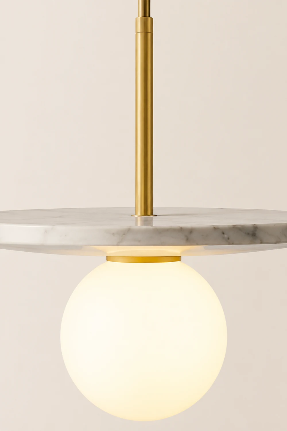 Copper marble round chandelier - Lumpaz