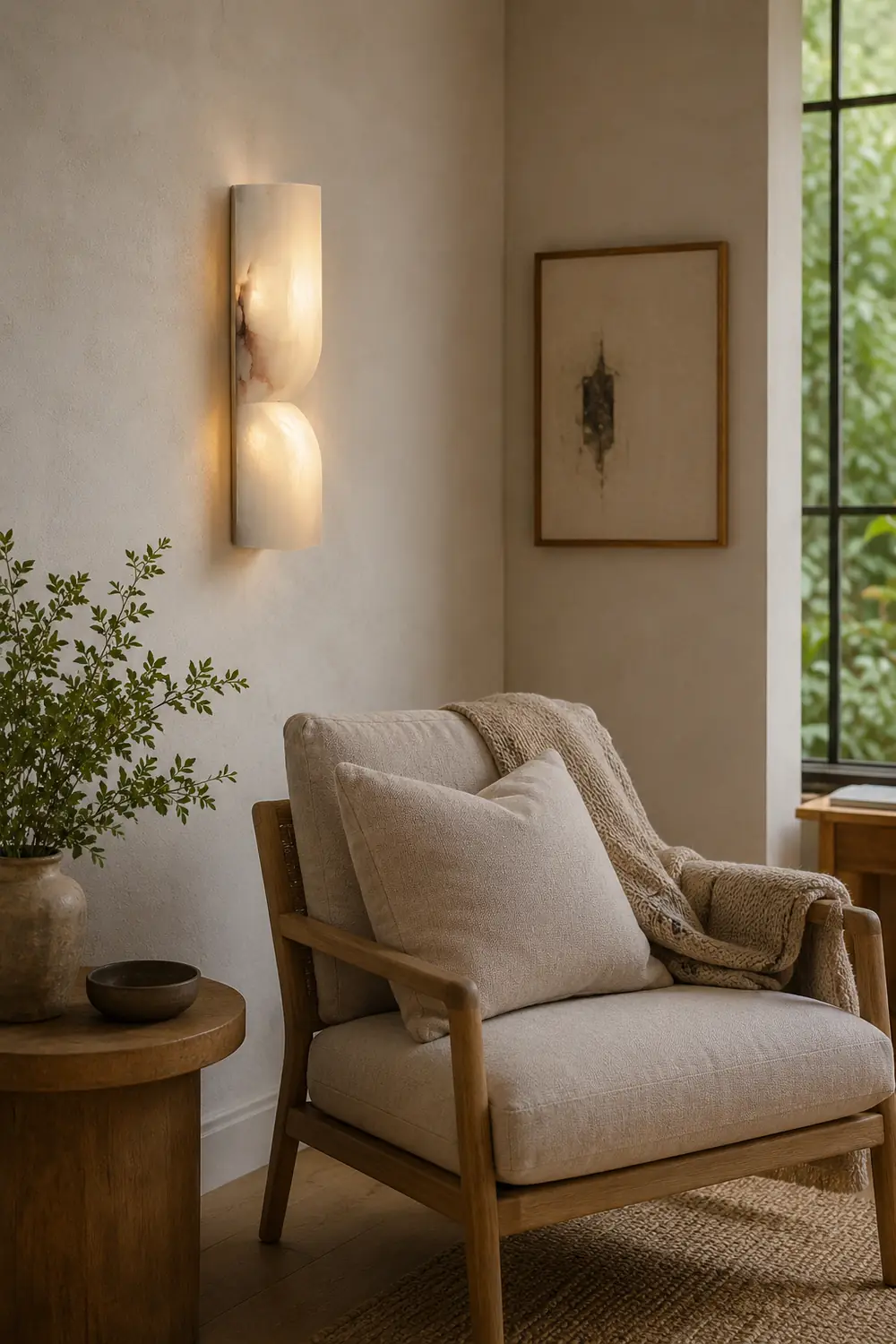 Double Curve Alabaster Wall Light - Lumpaz