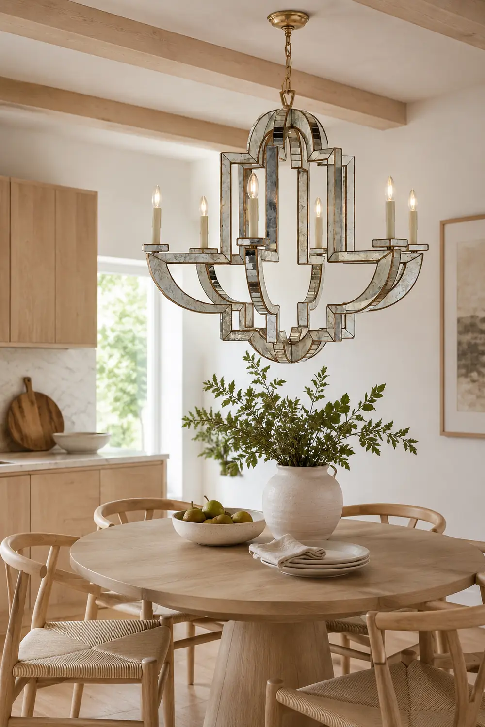 Art Deco Mirrored Candle Chandelier - Lumpaz