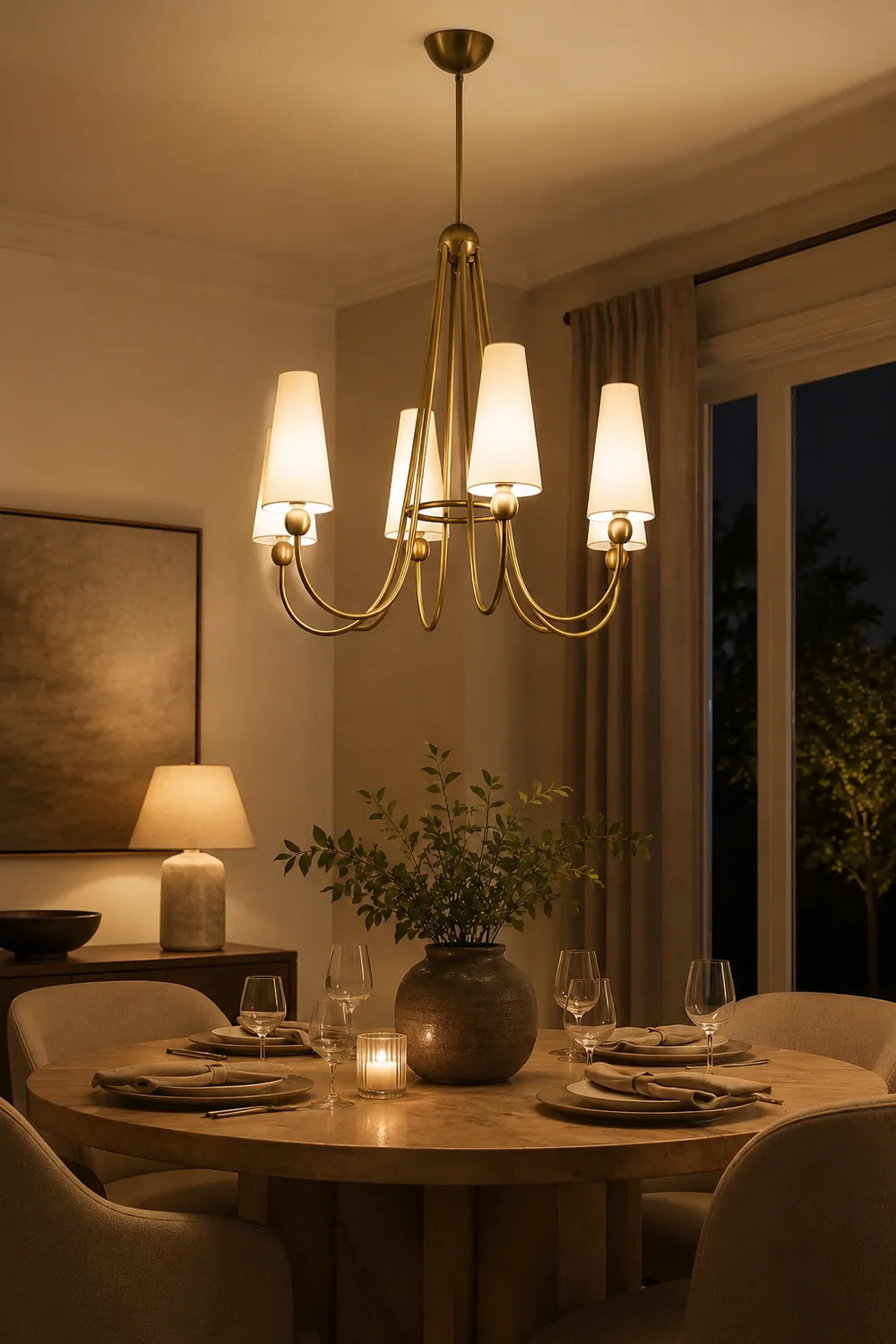 Brass Frame Mavis Chandelier - Lumpaz