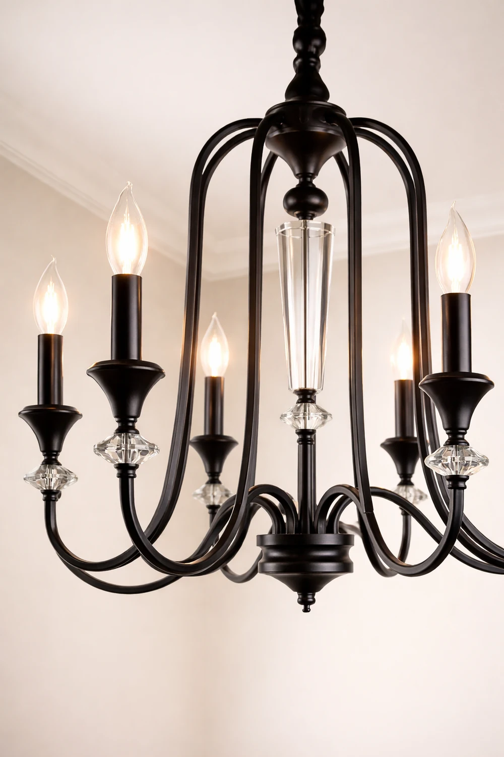 Vintage Iron Scroll Chandelier - Lumpaz