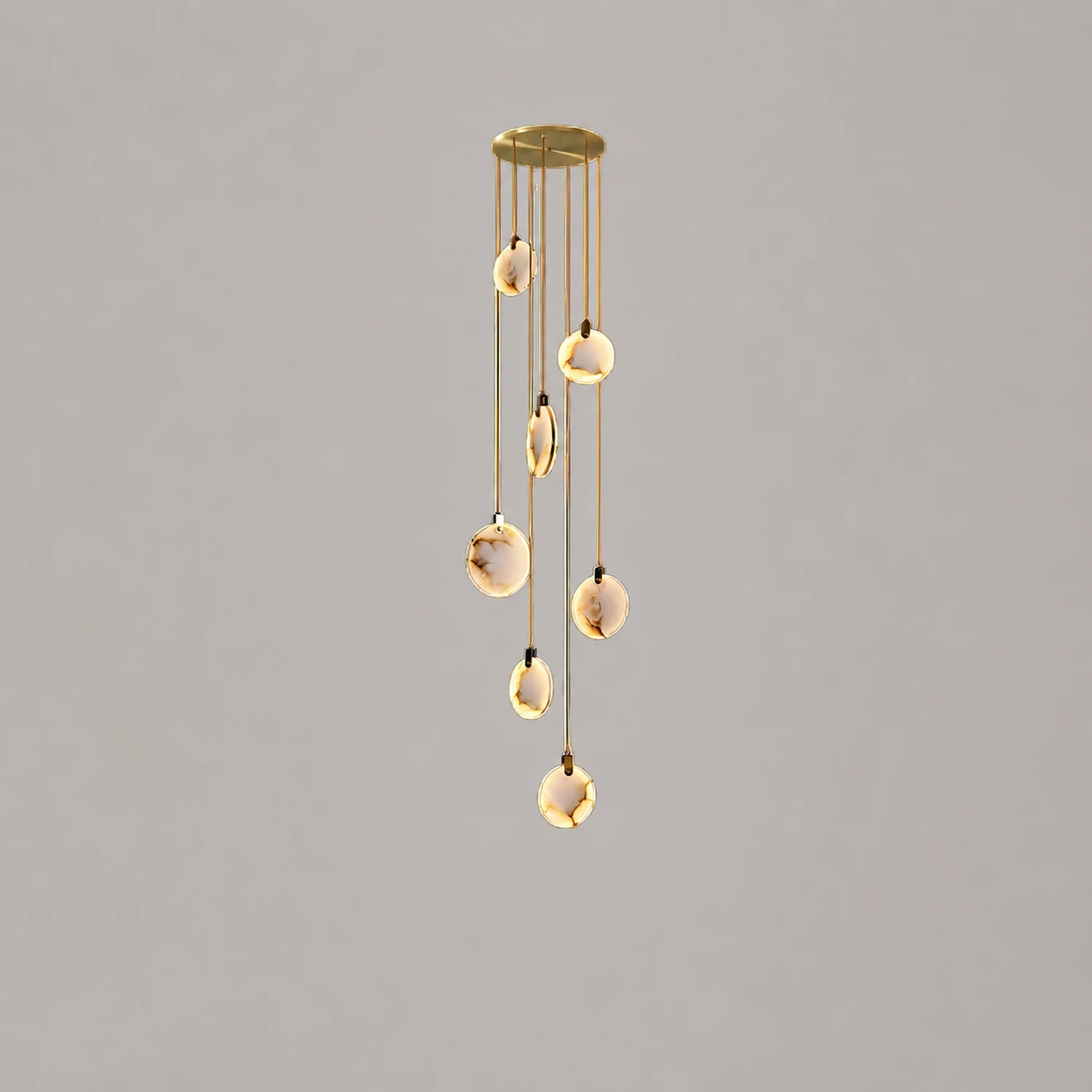 Tiered Alabaster Staircase Chandelier - Lumpaz
