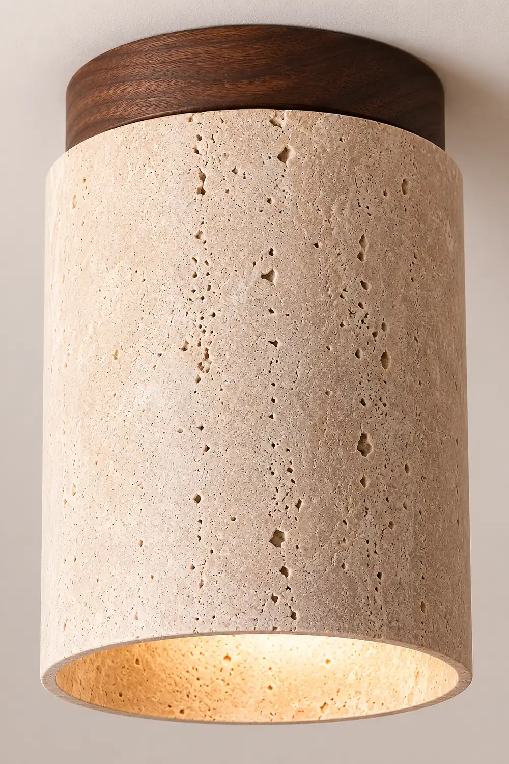 Wood and Stone Modern Flush Mount Light - Lumpaz