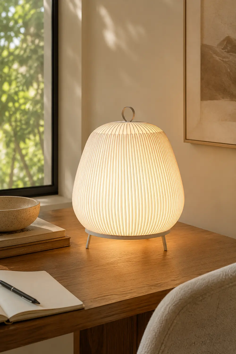 Textured Dome  Lantern Knit Table Lamp - Lumpaz