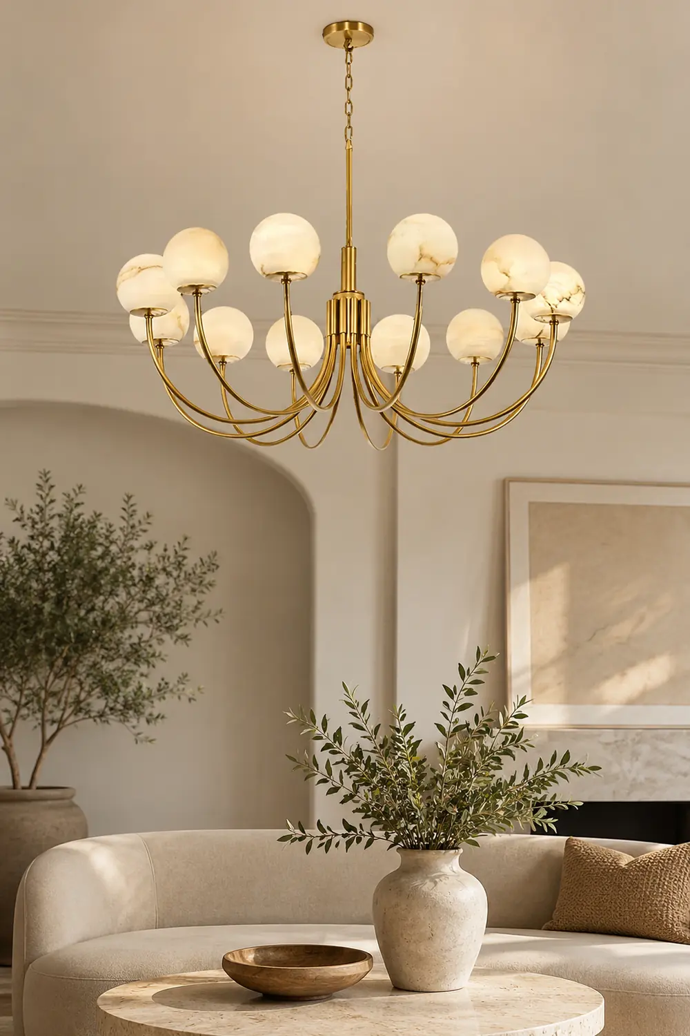 Aurelian Alabaster Globe Chandelier - Lumpaz