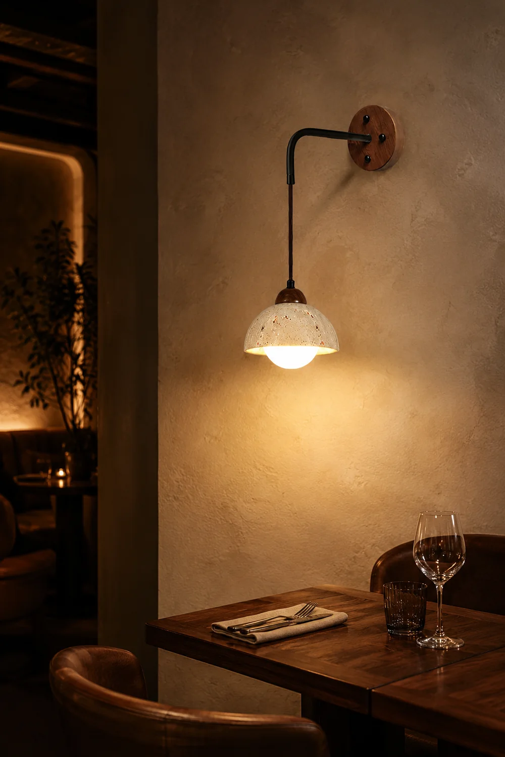 Wabi-sabi texture stone wall lamp - Lumpaz