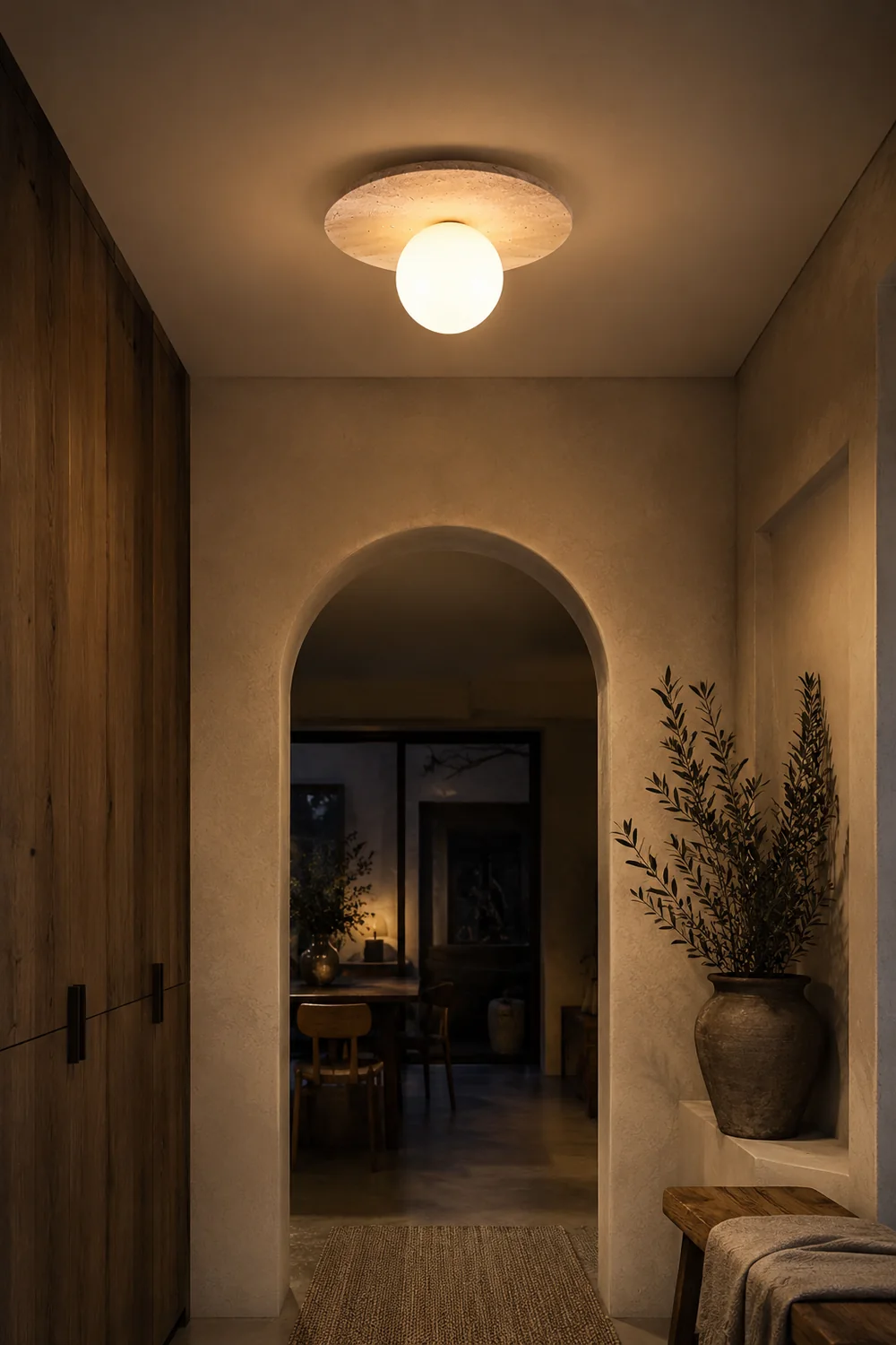 Minimalist Stone Disc Ceiling Light - Lumpaz