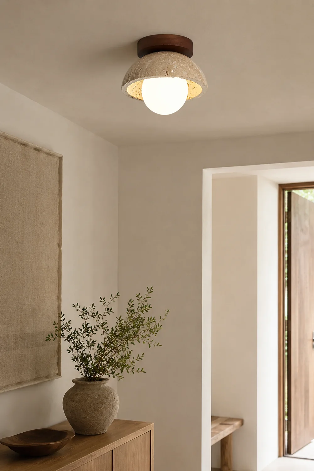 Piedra wood ceiling lamp - Lumpaz
