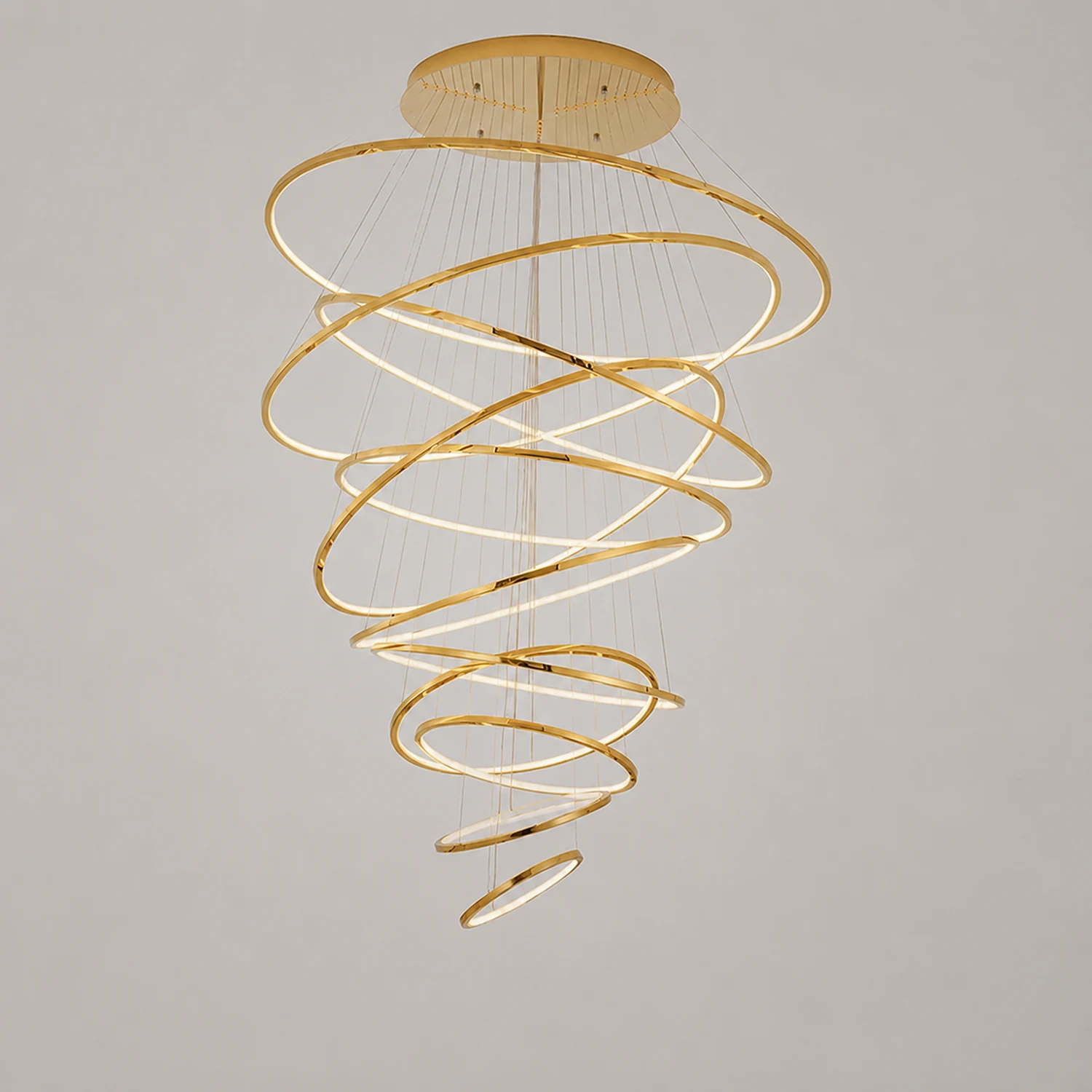 TLANX Large Tiered Ring Foyer Chandelier - Lumpaz