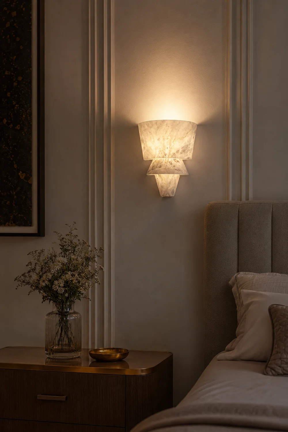Geometric Alabaster Wall Lamp - Lumpaz