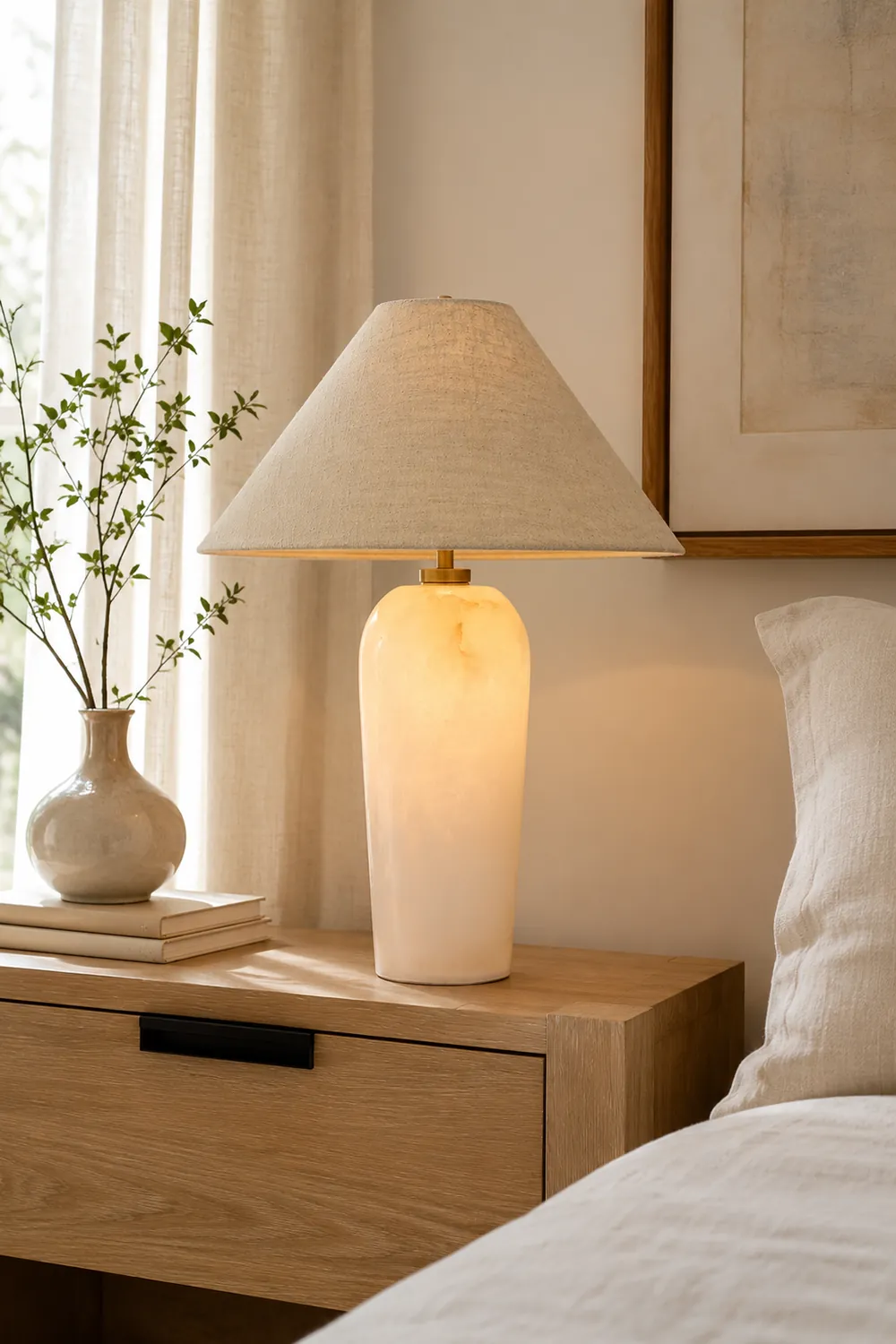 Carter Natural Stone Shade Table Lamp - Lumpaz