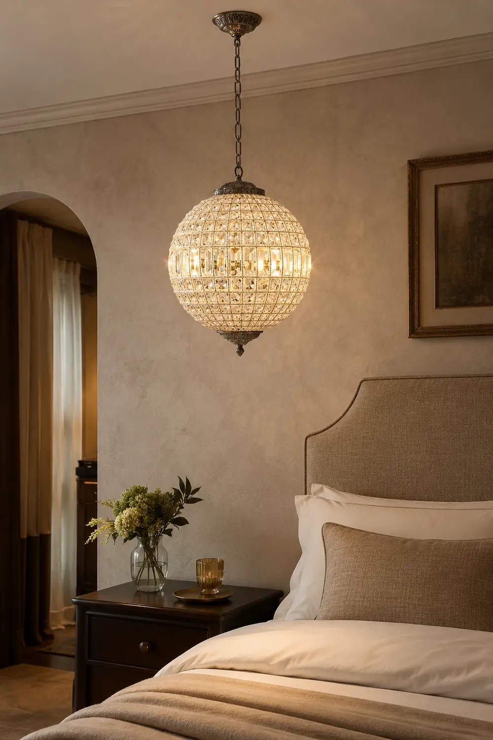 Vintage style crystal ball Pendant Light - Lumpaz