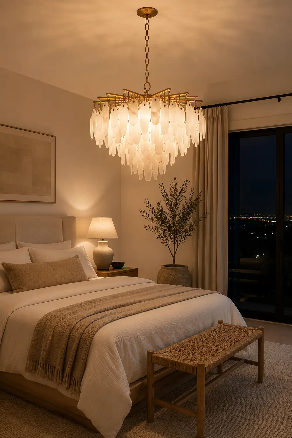 Cora Opulent White Waterfall Chandelier - Lumpaz