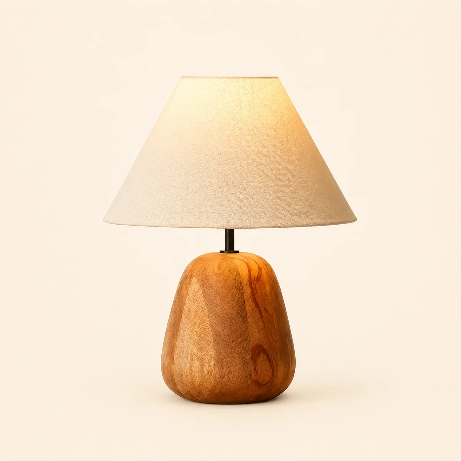 Grooved Country Wood Table Lamp - Lumpaz