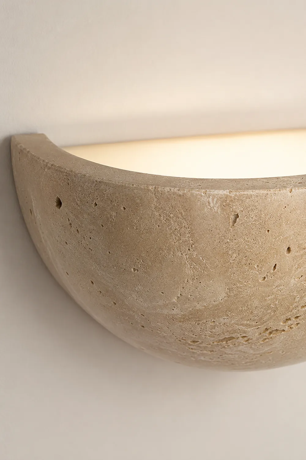 Mid-Century Semi-Circle Stone Wall Lamp - Lumpaz