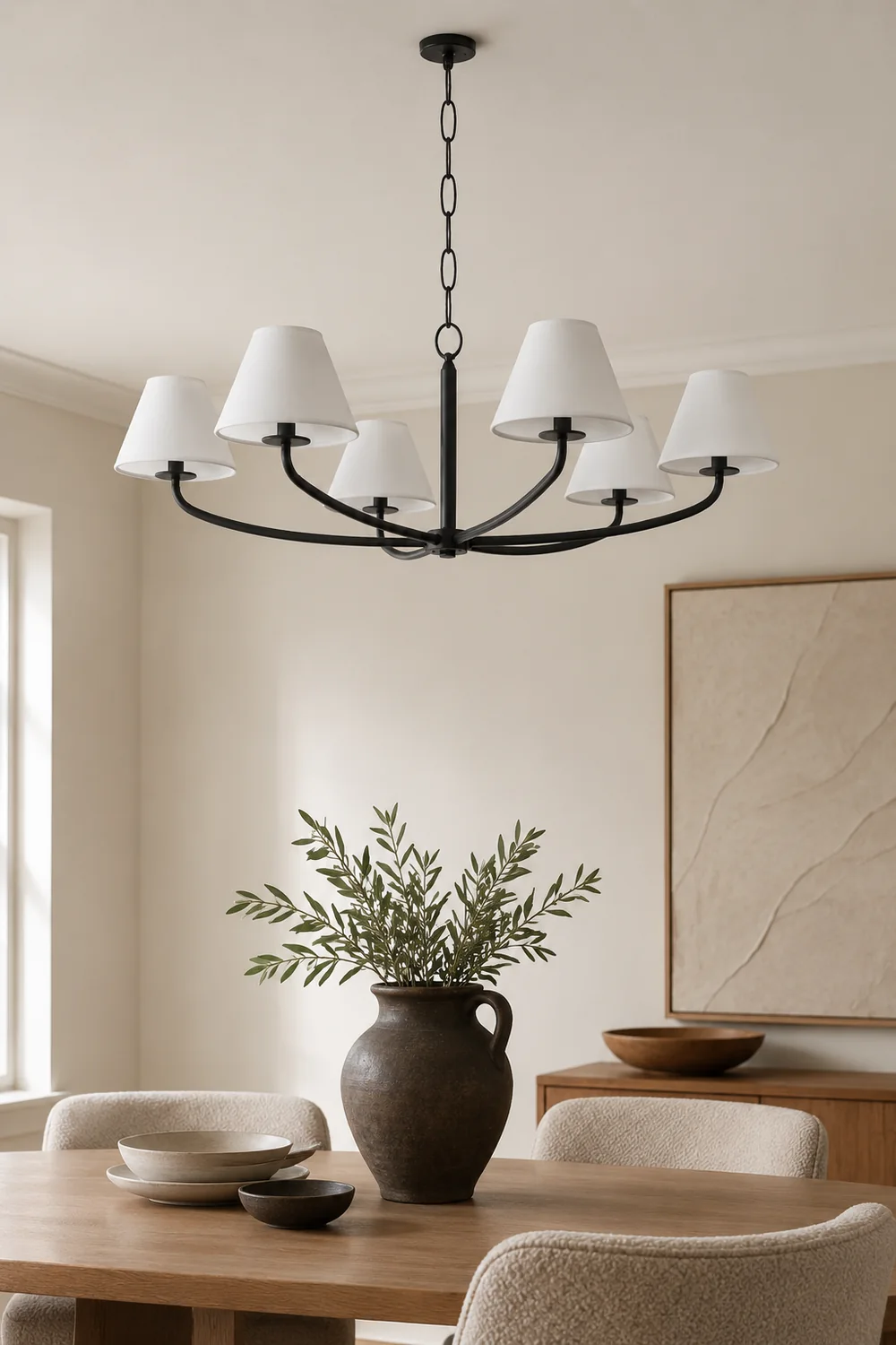 Modern Black Fabric Stacey Chandelier - Lumpaz