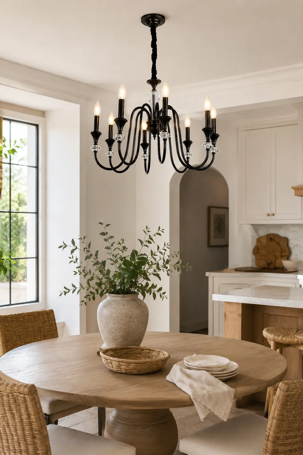 Vintage Iron Scroll Chandelier - Lumpaz