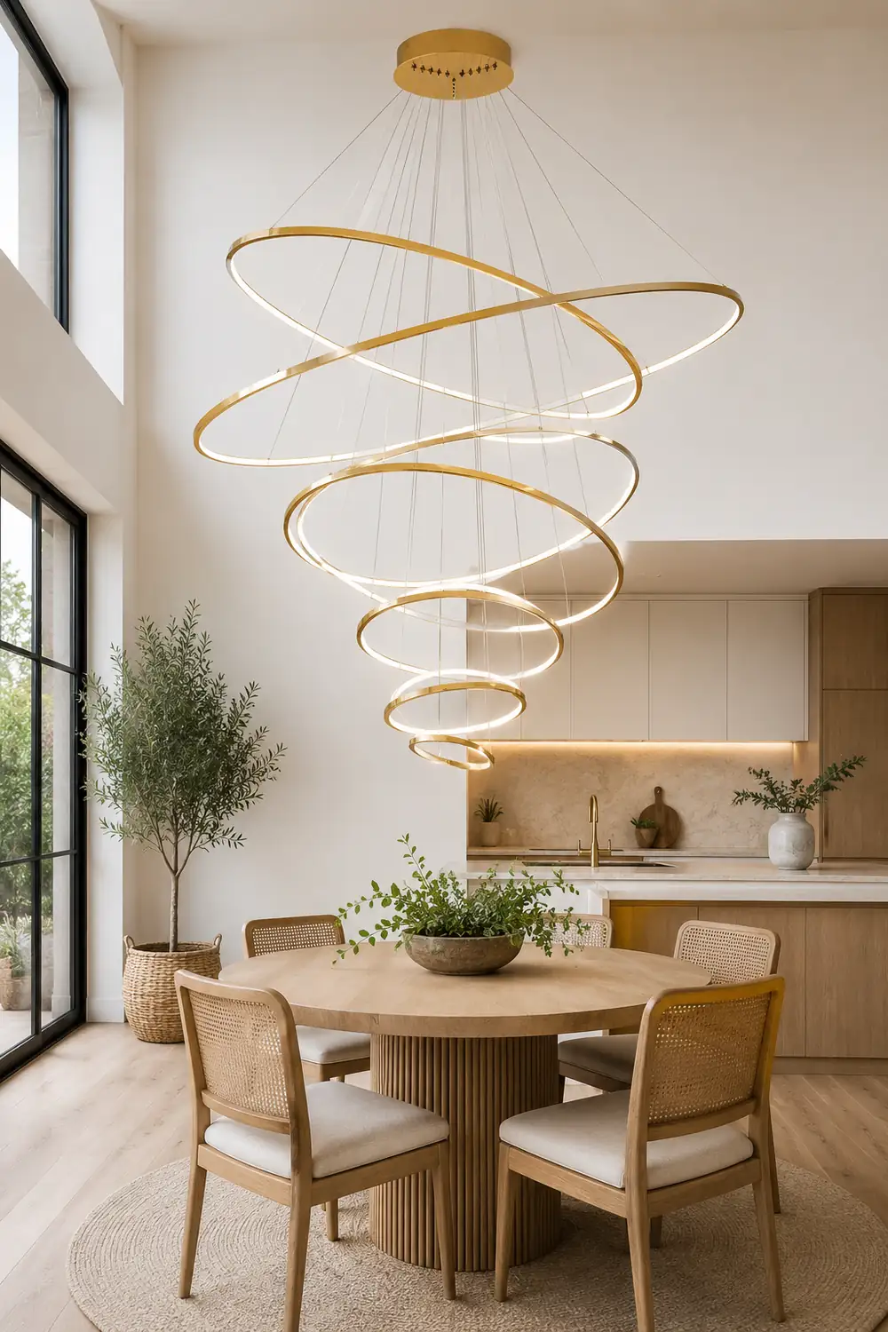 TLANX Large Tiered Ring Foyer Chandelier - Lumpaz
