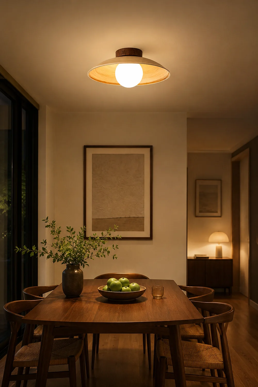 Vintage Wood Dome Ceiling Light - Lumpaz