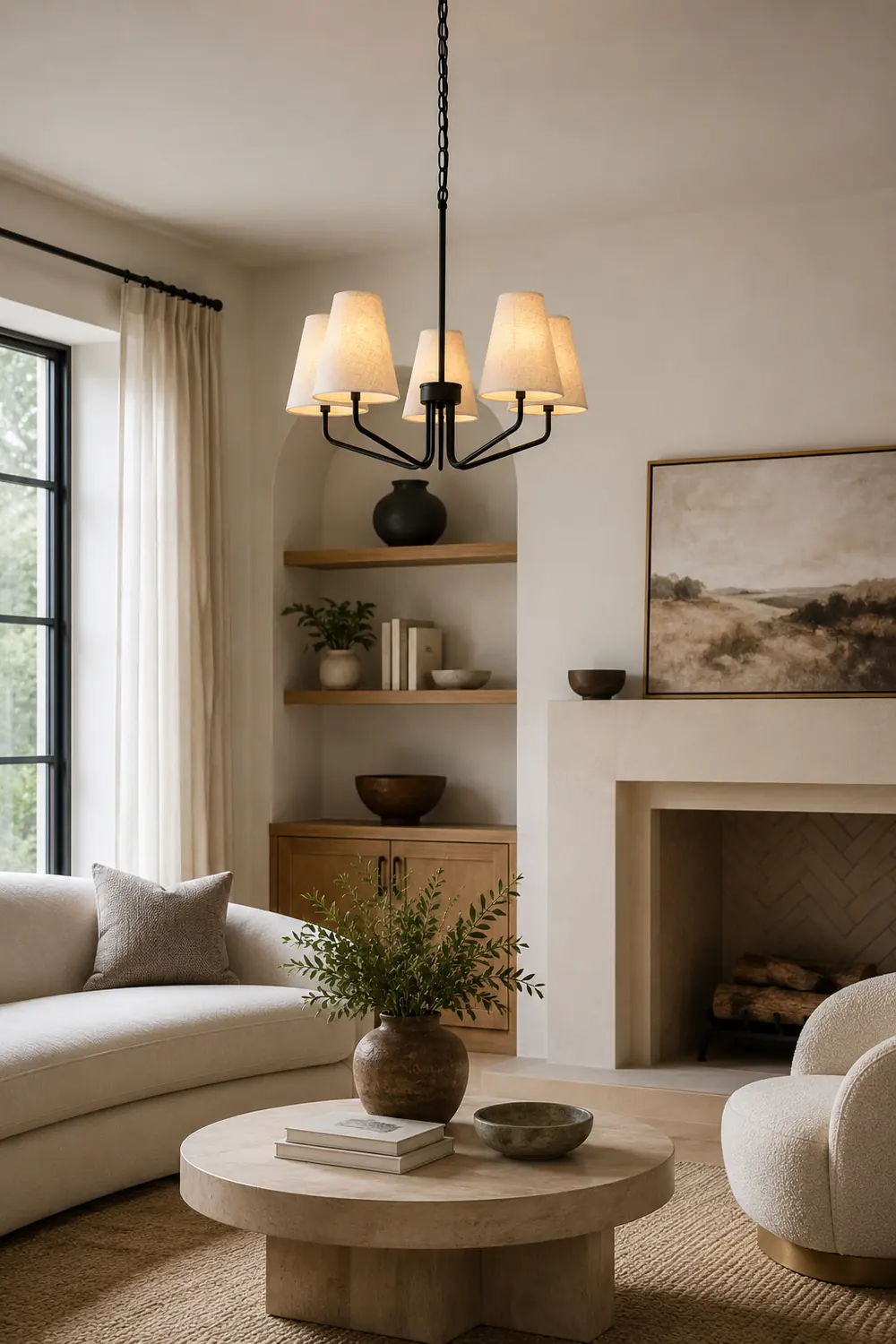 Fabric Conical Hanging Chandelier - Lumpaz