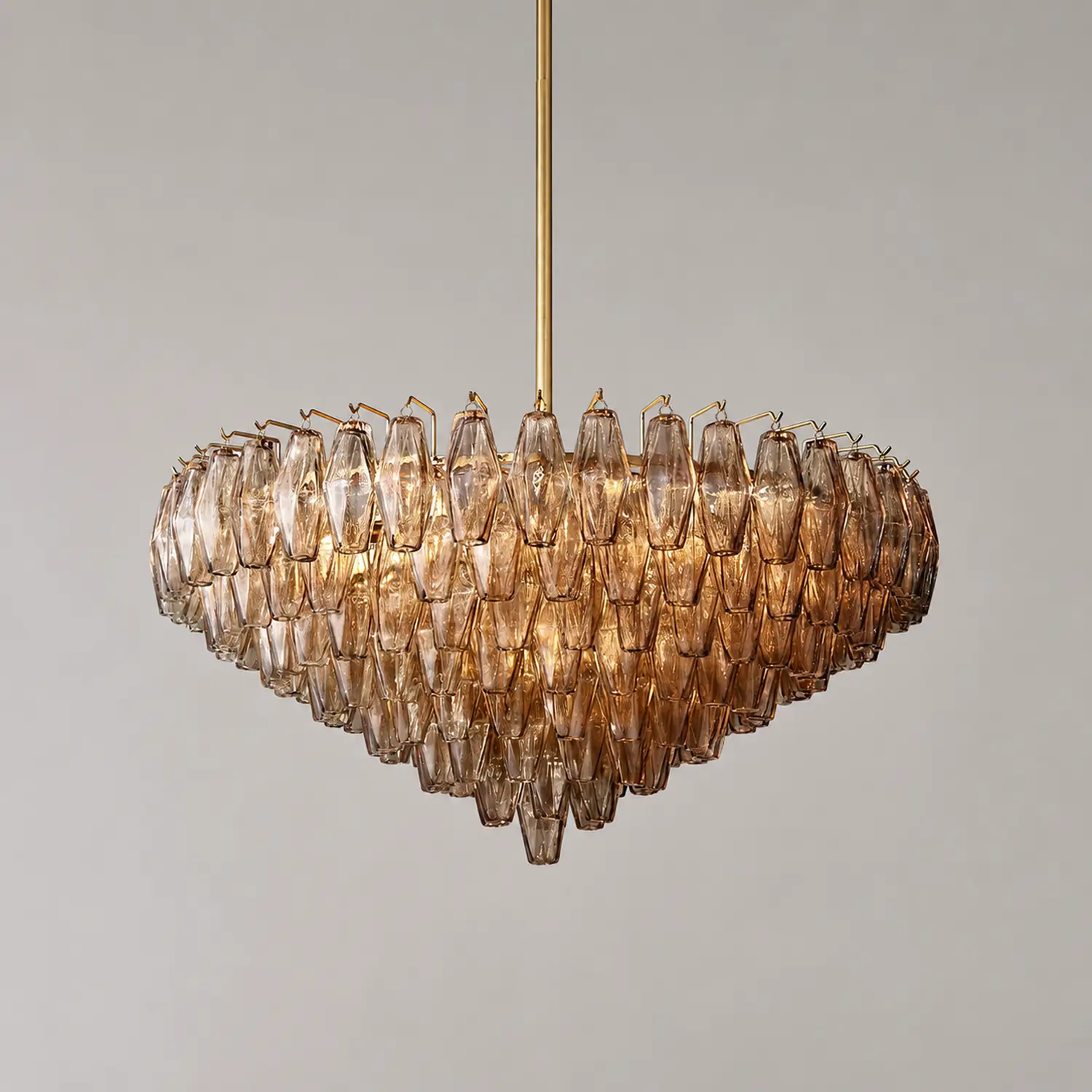 Amber Murano Glass Round Chandelier - Lumpaz