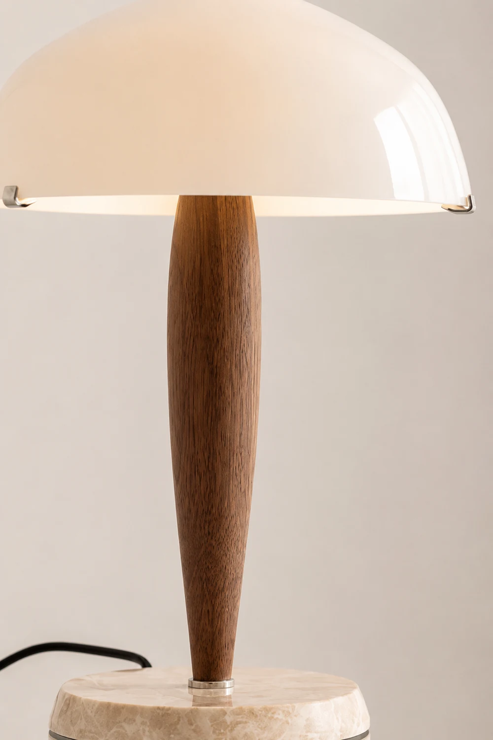 Scandi Walnut Dome Table Lamp - Lumpaz