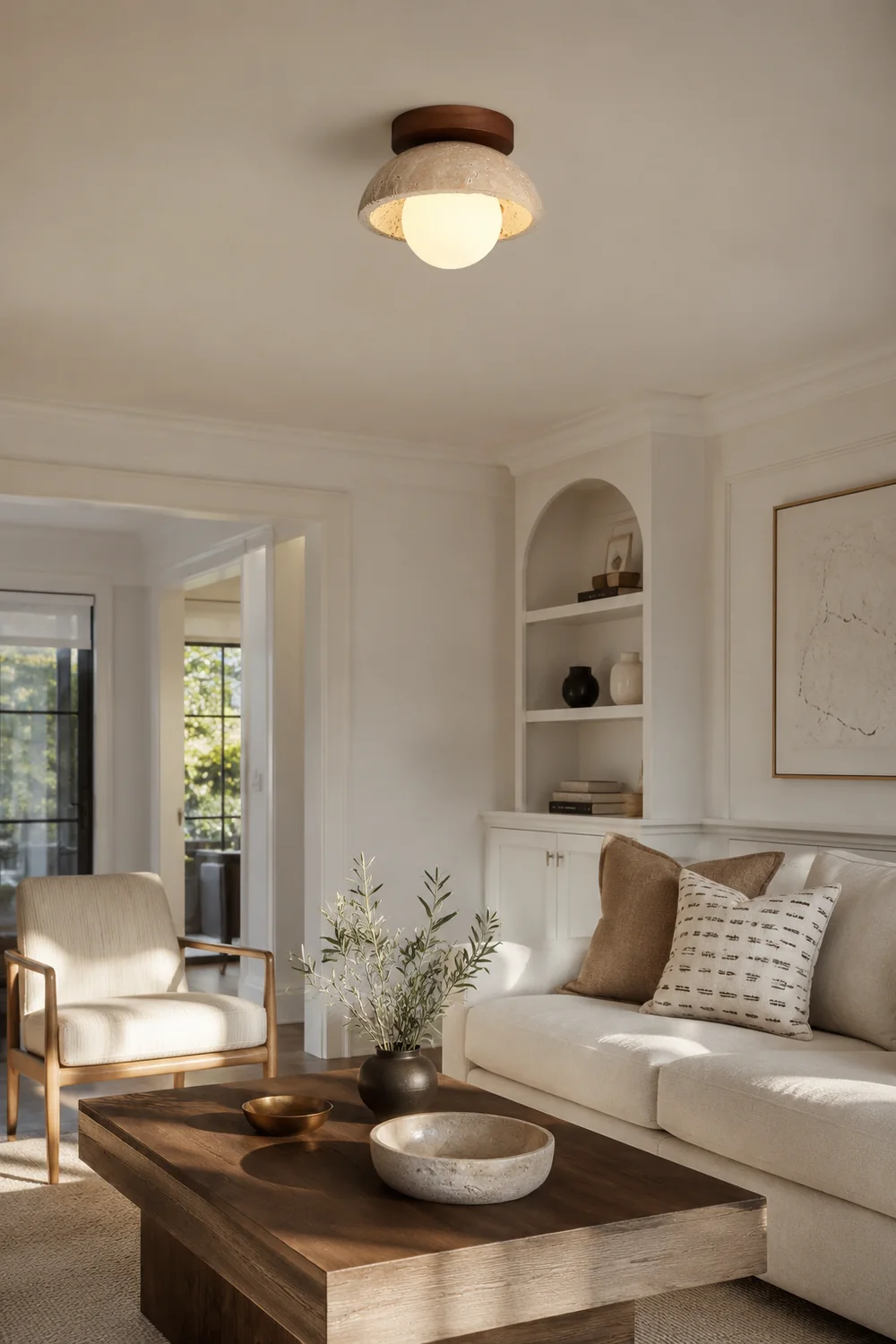 Piedra wood ceiling lamp - Lumpaz