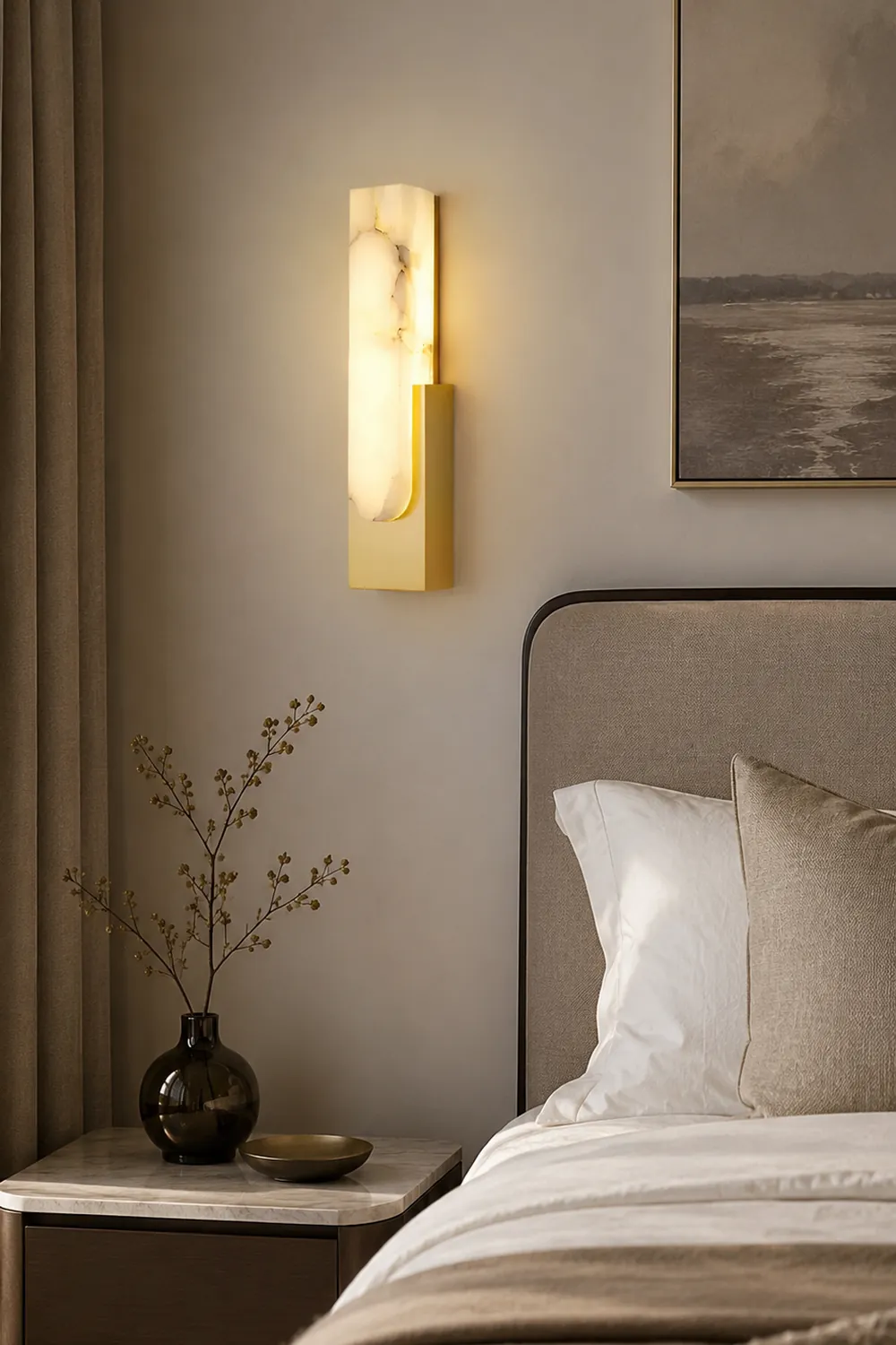 Contemporary Marble LED Wall Sconce - Lumpaz