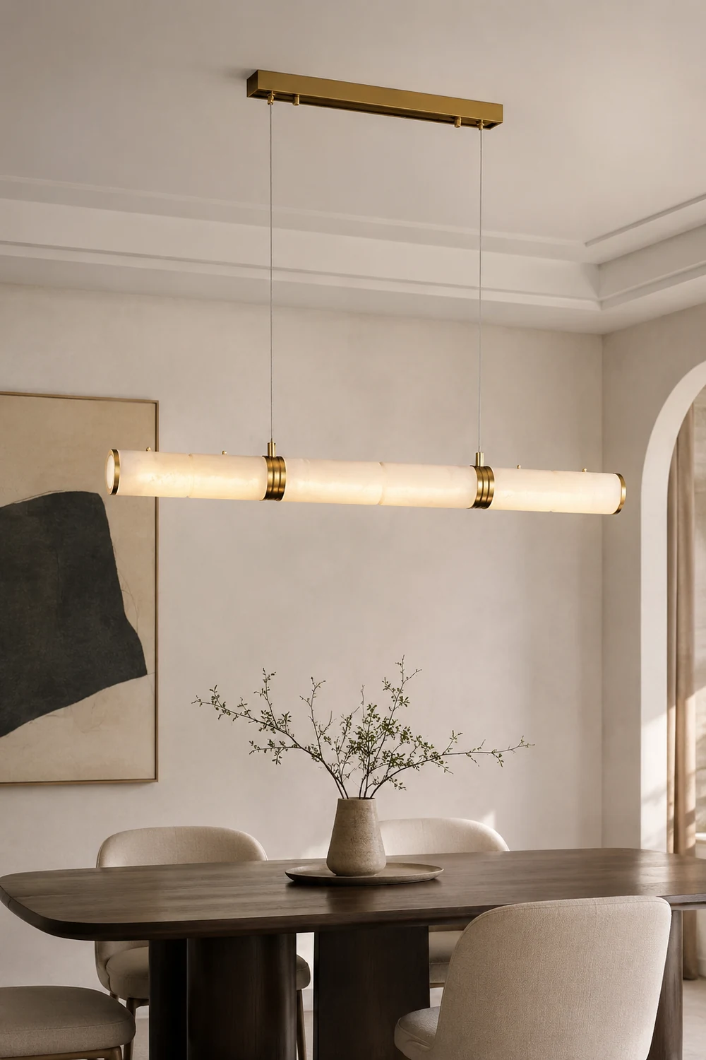 Alabaster Column Linear Chandelier - Lumpaz