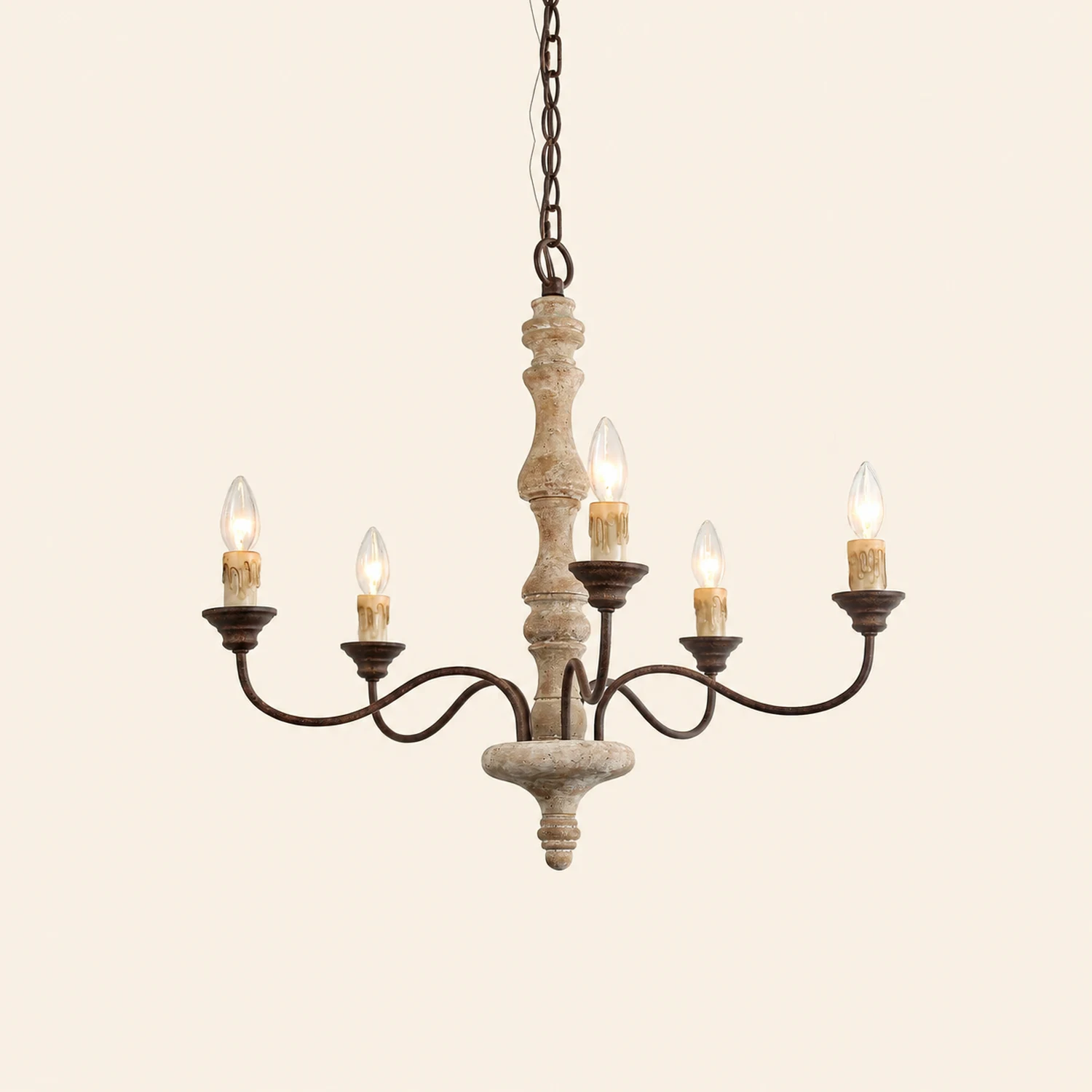 Rustic 5-Light Farmhouse Chandelier - Lumpaz