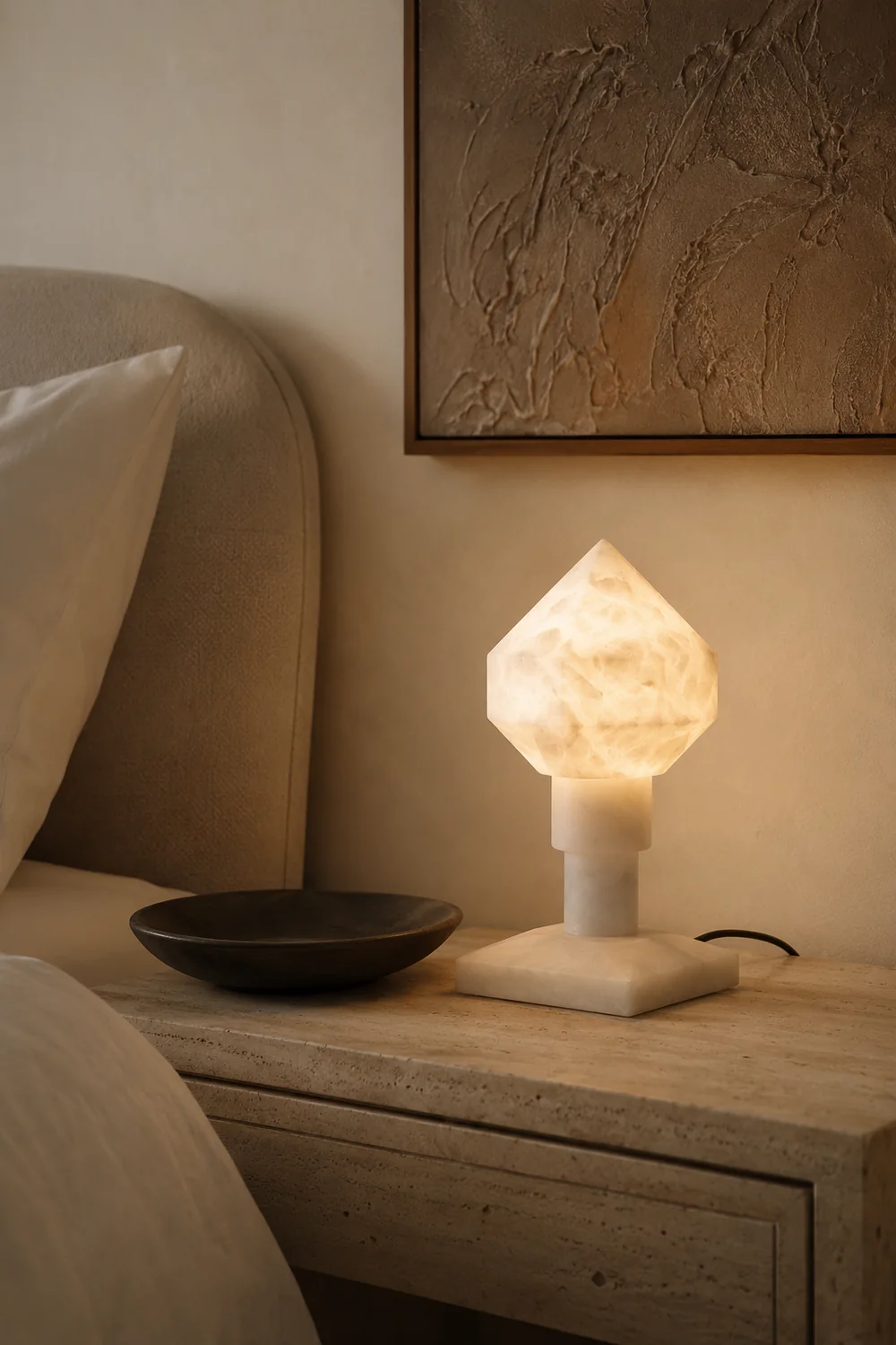 Alabaster Pyramid Table Light - Lumpaz