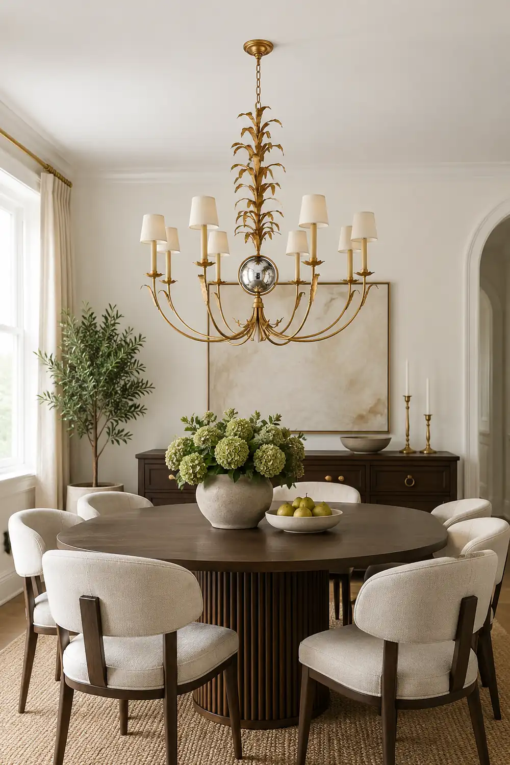 vintage gold leaf Gramercy chandelier - Lumpaz