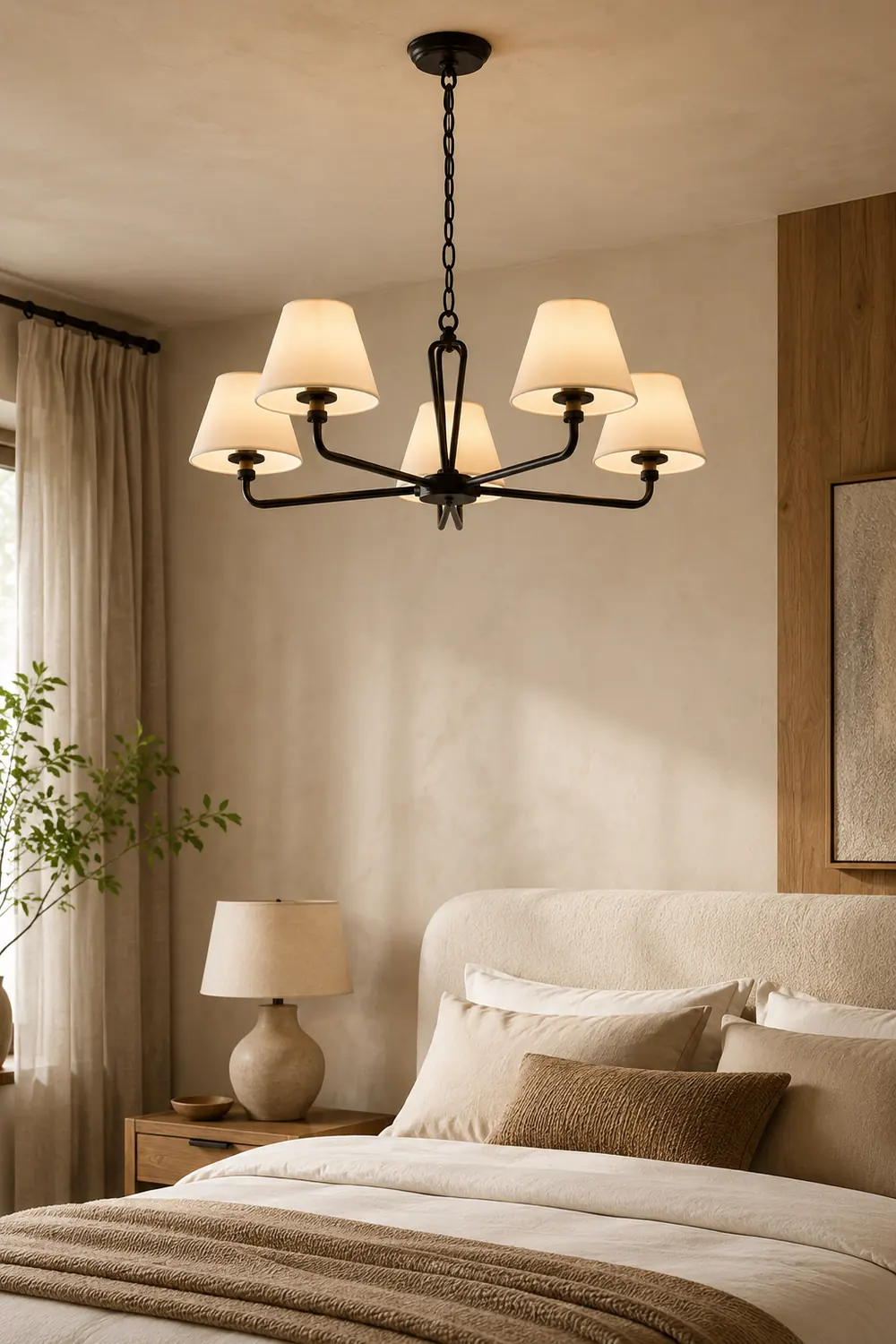 Iron Fabric Shade Chandelier - Lumpaz