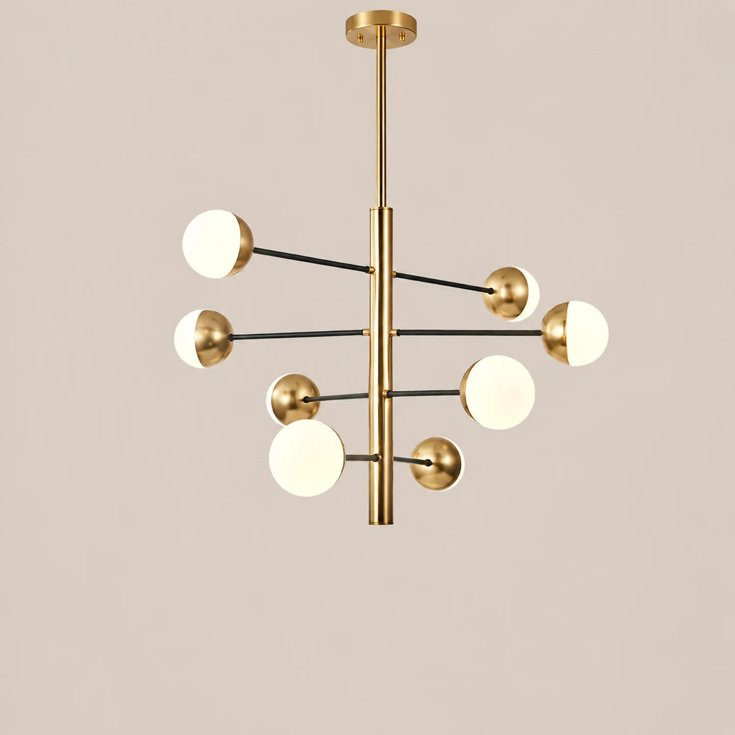 10-Globe Modern Brass Chandelier - Lumpaz