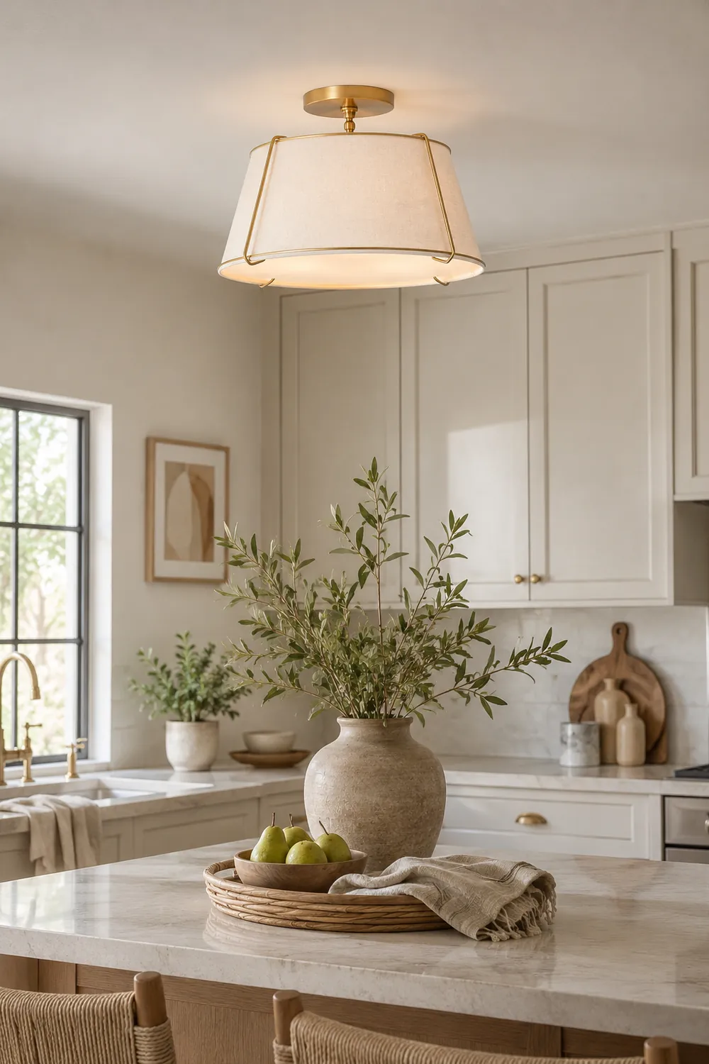 Gold Conical Semi-Flush Lise Ceiling Light - Lumpaz