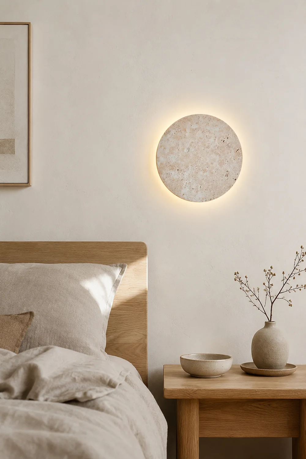 Round Natural Stone LED Wall Light - Lumpaz