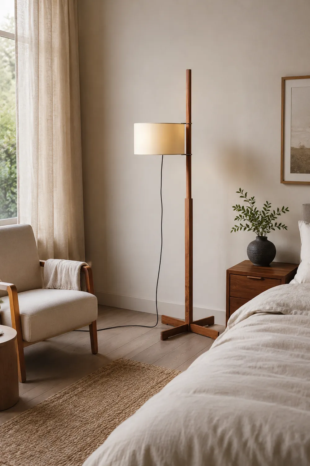 Minimalist Wooden Adjustable Floor Lamp - Lumpaz