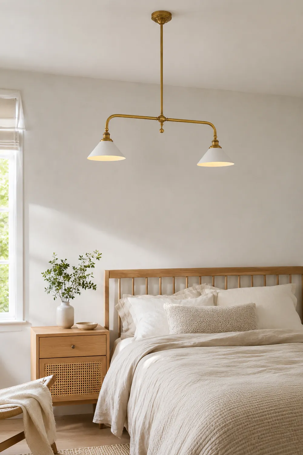 Vintage brass double chandelier - Lumpaz