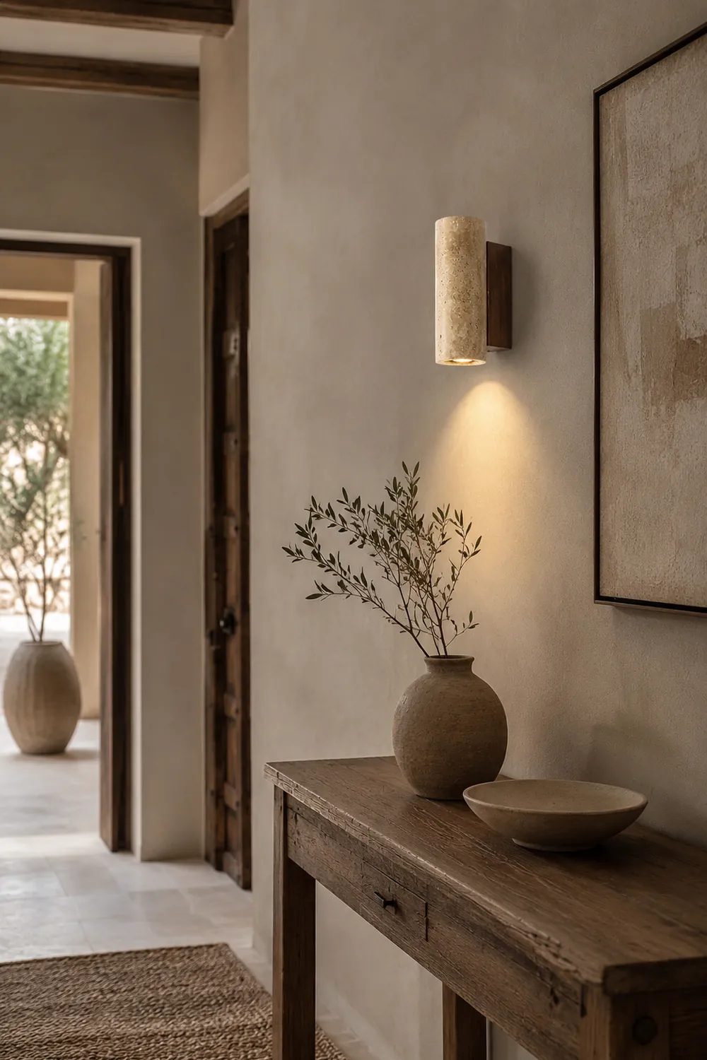 Travertine Cylinder Wall Lamp - Lumpaz