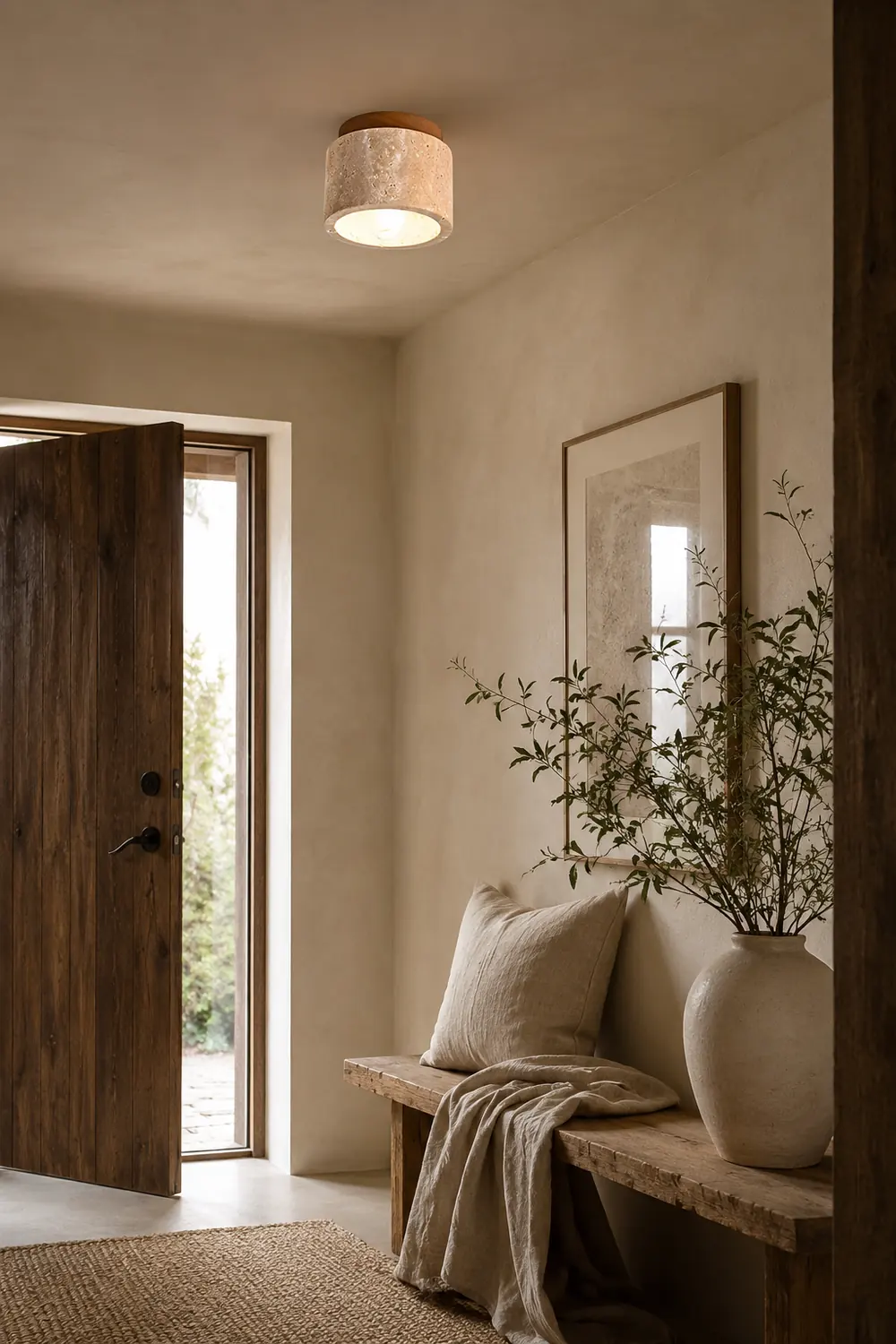 Minimalist Rustic Stone Ceiling Light - Lumpaz