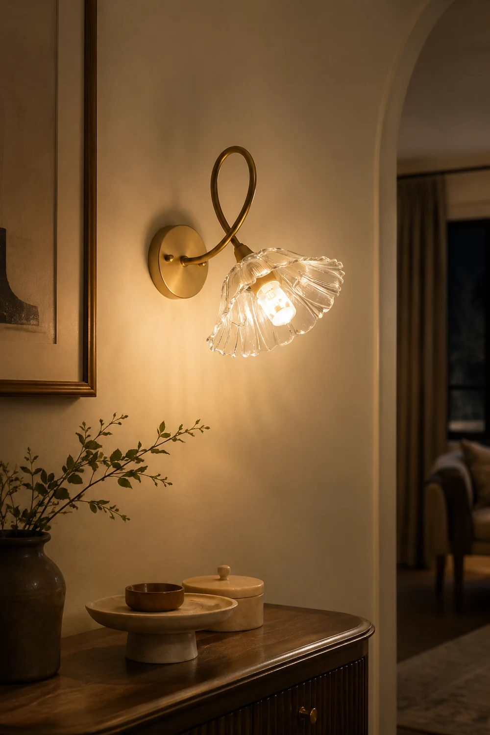 Elegant Century Lotus Leaf Wall Lamp - Lumpaz