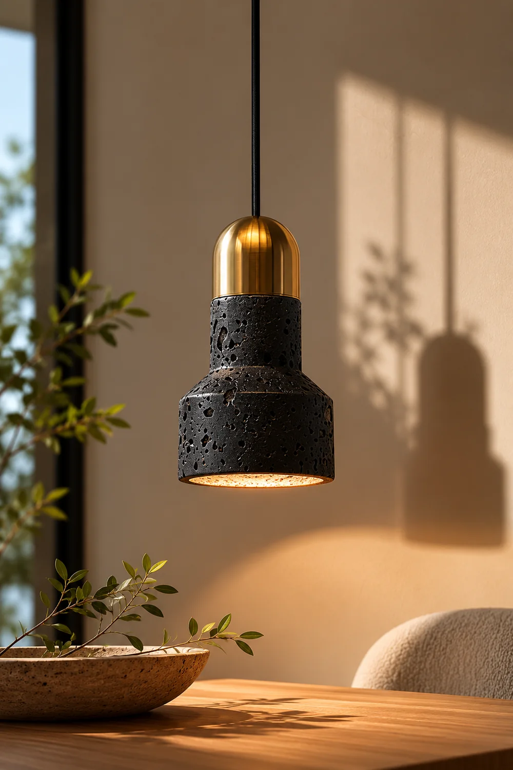 Volcanic Rock Textured Pendant Lamp - Lumpaz