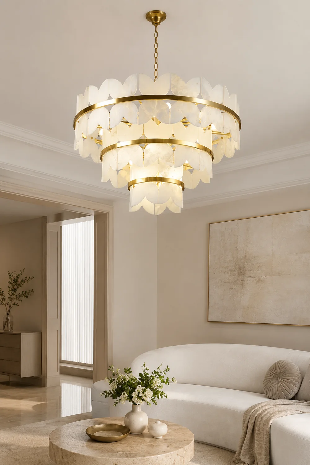 Patanga Alabaster Butterfly Chandelier - Lumpaz